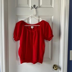 Madewell short sleeved red blouse, size Small